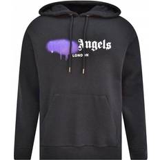 Palm Angels Sprayed Logo Print Hoodie Unisex - Black/Blue