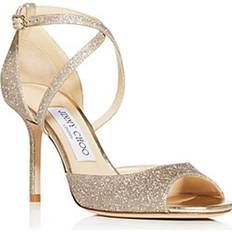 44 ½ - Damen Sandaletten Jimmy Choo Emsy 85 - Platinum Ice