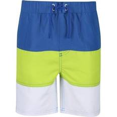 Mehrfarbig Badehosen Regatta Kid's Shaul III Swim Shorts - Nautical Blue Electric Lime