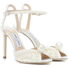 Fabric Heeled Sandals Jimmy Choo Sacora 100 - White