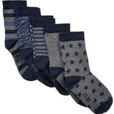 Streifen Socken Minymo Socks 5-pack - Dark Grey Melange (5079-131)