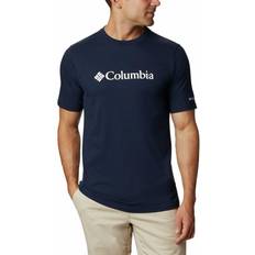 Blå - Herre T-skjorter Columbia CSC Basic Logo Short Sleeve T-shirt - Collegiate Navy/White