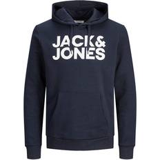 Jack & Jones Men Sweaters Jack & Jones Logo Decorated Hoodie - Blue/Navy Blazer