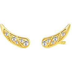 Julie Sandlau Peacock Ear Studs - Gold/Transparent