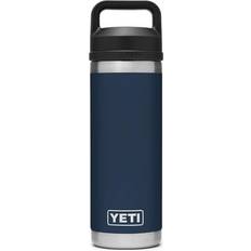 White Serving Yeti Rambler with Chug Cap Water Bottle 18fl oz