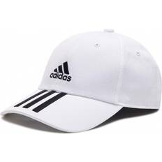 Adidas Unisex Tilbehør Adidas Baseball 3-Stripes Twill Cap Unisex - White/Black/Black