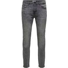 Only & Sons Warp Skinny Fit Jeans - Grey/Grey Denim