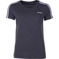 Adidas Women's Essentials 3-Stripes Tee - Dark Grey Heather/Purple Tint