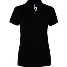 ASQUITH & FOX Short Sleeve Contrast Polo Shirt - Black/ White