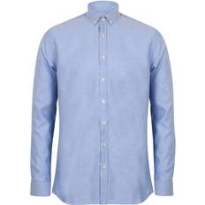 Henbury Modern Long Sleeved Oxford Shirt - Light Blue