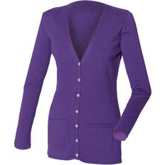 V-hals Cardigans Henbury V-Neck Button Pocket Cardigan - Purple