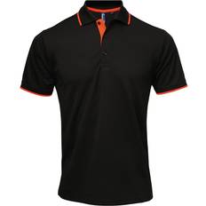 Premier Contrast Coolchecker Polo Shirt - Black/Orange