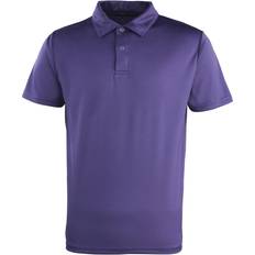 Premier Coolchecker Studded Plain Polo Shirt - Purple