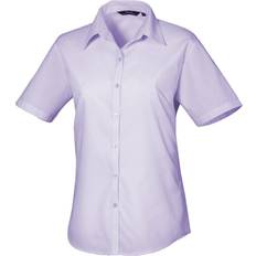 Premier Women's Short Sleeve Poplin Blouse - Lilac