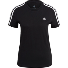 Adidas Women Tops adidas Women's Loungewear Essentials Slim 3-Stripes T-shirt - Black/White