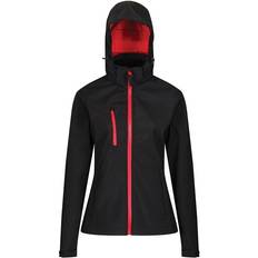 Regatta Women's Venturer Hooded Softshell Jacket - Black/Classic Red