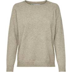 Only Solid Color Knitted Sweater - Beige