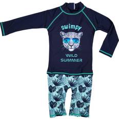 Blå UV-drakter Swimpy Wild Summer UV Suit - Navy Blue