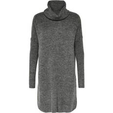 Strickkleider Only Jana Long Knitted Dress - Grey/Dark Grey Melange