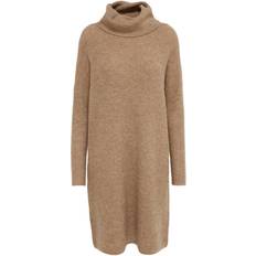 Lockere Passform Kleider Only Jana Long Knitted Dress - Brown/Indian Tan