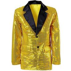 Widmann Sequin Jacket Gold with Black Collar