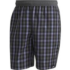 Adidas Classic Length Check Swim Shorts - Black/Grey Six