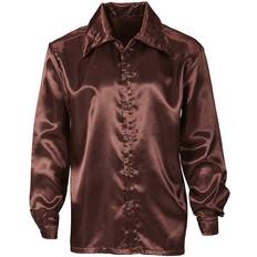 Widmann Brown Satin 70s Disco Shirt