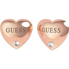 Guess Lovers Hearts Earrings - Rose Gold/Transparent