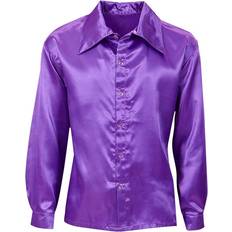 Widmann Satin 70's Disco Shirt Purple