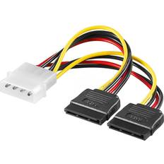 MicroConnect 4-pin SATA-15-pin 2SATA M-F 0.2m