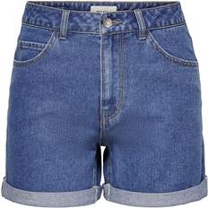 Damen - Jeansshorts - L Only Vega Life Hw Mamma Shorts - Blue/Medium Blue Denim