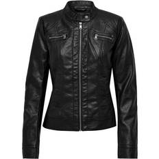 Damen - Jeansjacken Oberbekleidung Only Short PU Jacket - Black