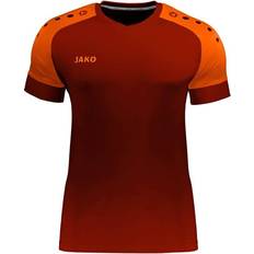 JAKO Champ 2.0 Short-Sleeved Jersey Unisex - Wine Red/Neon Orange