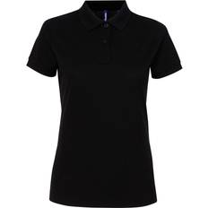 ASQUITH & FOX Women's Short Sleeve Performance Blend Polo Shirt - Black