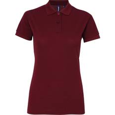 ASQUITH & FOX Women's Short Sleeve Performance Blend Polo Shirt - Burgundy