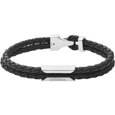 Diesel Braided Double-Strand Bracelet - Black/Silver