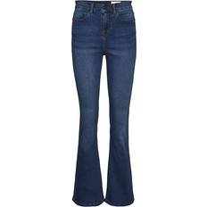 Viskose Jeans Noisy May Sallie High Waist Flared Jeans - Medium Blue Denim