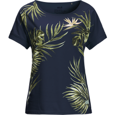 Jack Wolfskin Tropical Leaf T-shirt Women - Midnight Blue