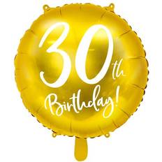 PartyDeco Foil Ballons 30th Birthday Gold/White