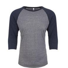 Next Level Tri-Blend 3/4 Sleeve Raglan T-shirt Unisex - Vintage Navy/Premium Heather