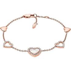 Fossil Hearts To You Chain Bracelet - Rose Gold/Mother of Pearl/Transparent