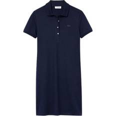 Blå - Skjortekjoler Lacoste Women's Stretch Cotton Piqué Polo Dress - Navy Blue