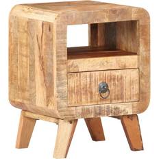 Natural Bedside Tables vidaXL - Bedside Table 11.8x11.8"