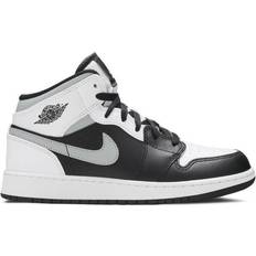 Nike Air Jordan 1 Mid GS - Black/White/Light Smoke Grey