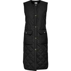 Only Long Quiltet Vest - Black