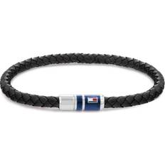 Tommy Hilfiger Braided Leather Bracelet - Black