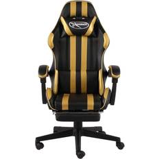 vidaXL Footrest Artificial Leather Gaming Chair - Black/Gold