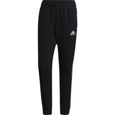 adidas Essentials Fleece Tapered Cuff 3-Stripes Joggers Pant - Black/White