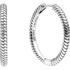 Pandora Moments Charm Hoop Earrings - Silver