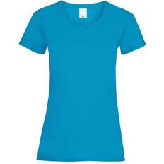Universal Textiles Womens Value Fitted Short Sleeve Casual T-shirt - Cyan